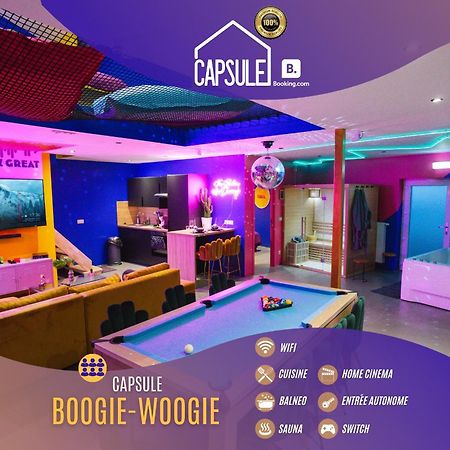 Capsule Boogie-Woogie - Jacuzzi - Sauna - Billard - Jeux - Ecran Geant - Filet Suspendu - Netflix 拉卢维耶尔 外观 照片