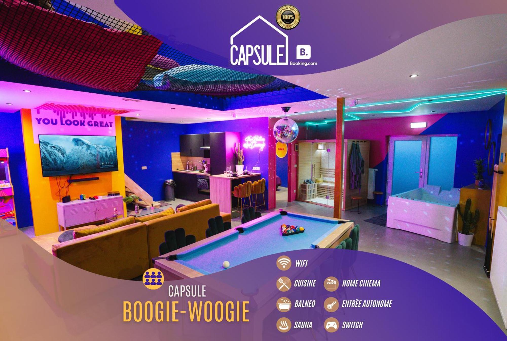 Capsule Boogie-Woogie - Jacuzzi - Sauna - Billard - Jeux - Ecran Geant - Filet Suspendu - Netflix 拉卢维耶尔 外观 照片